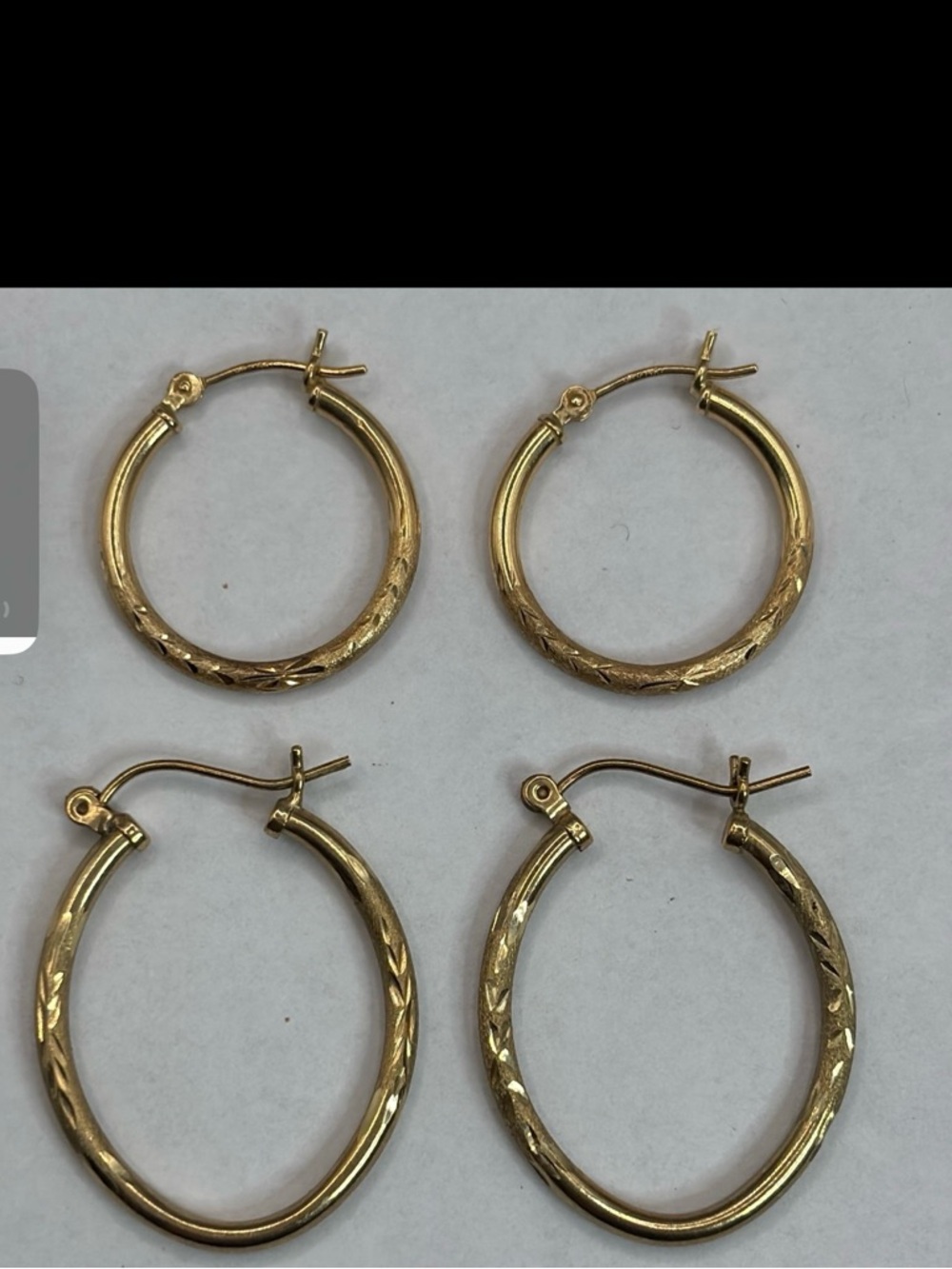 10k&14k Gold Hoop Earrings -PERFECT HOOP STACK Classic Gold Hoops Diamond Cut